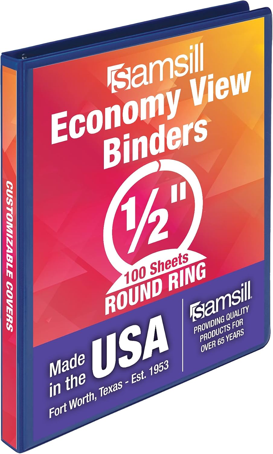 Samsill 1.5 Inch 3 Ring Binders, Economy Round Ring, Clear View Cover, 325 Sheet Capacity - for School, Home, Office - White, 4 Pack