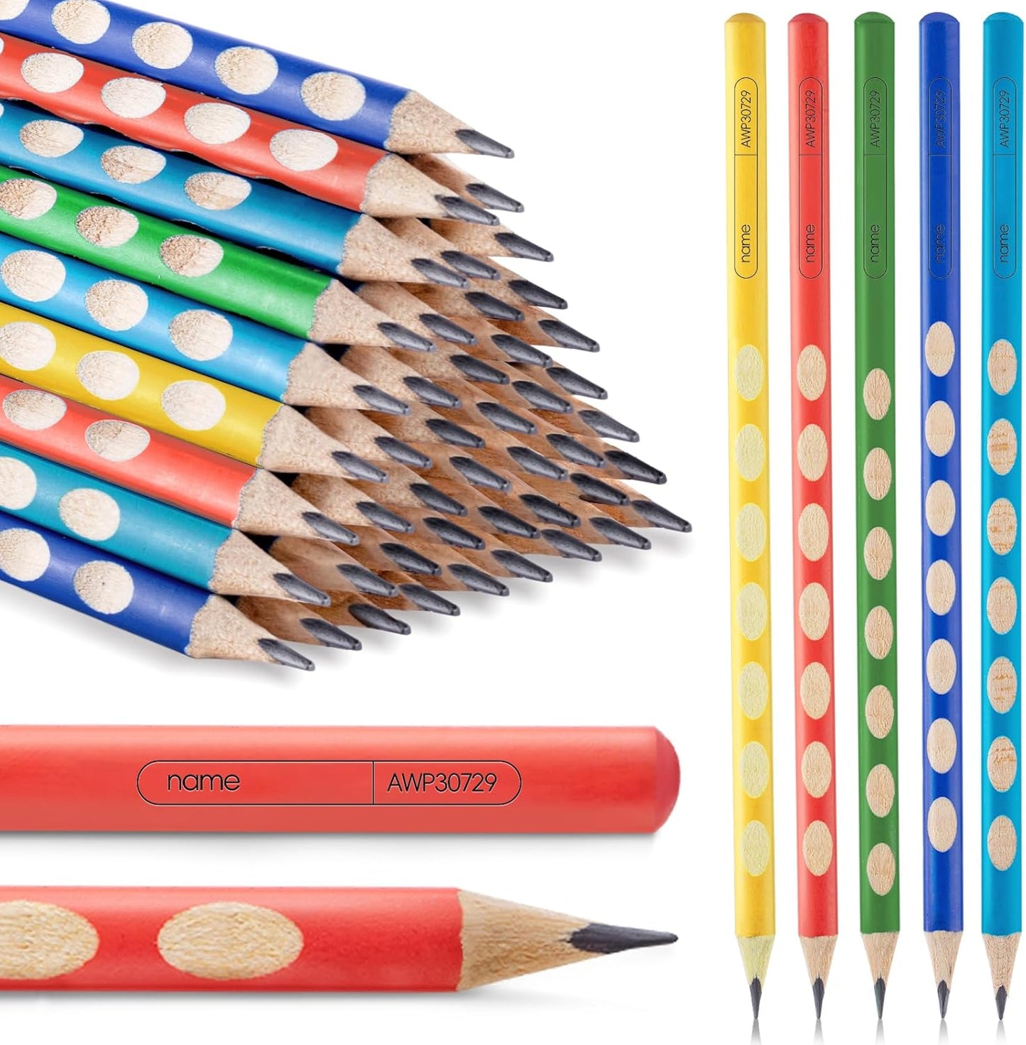 M&G 30pcs Triangular Pencils, 2B Pencils with Grip Correction, Wooden Graphite Pencils, Pre-Sharpened Break-Resistant, Suitable for Writing, Drawing, and Sketching