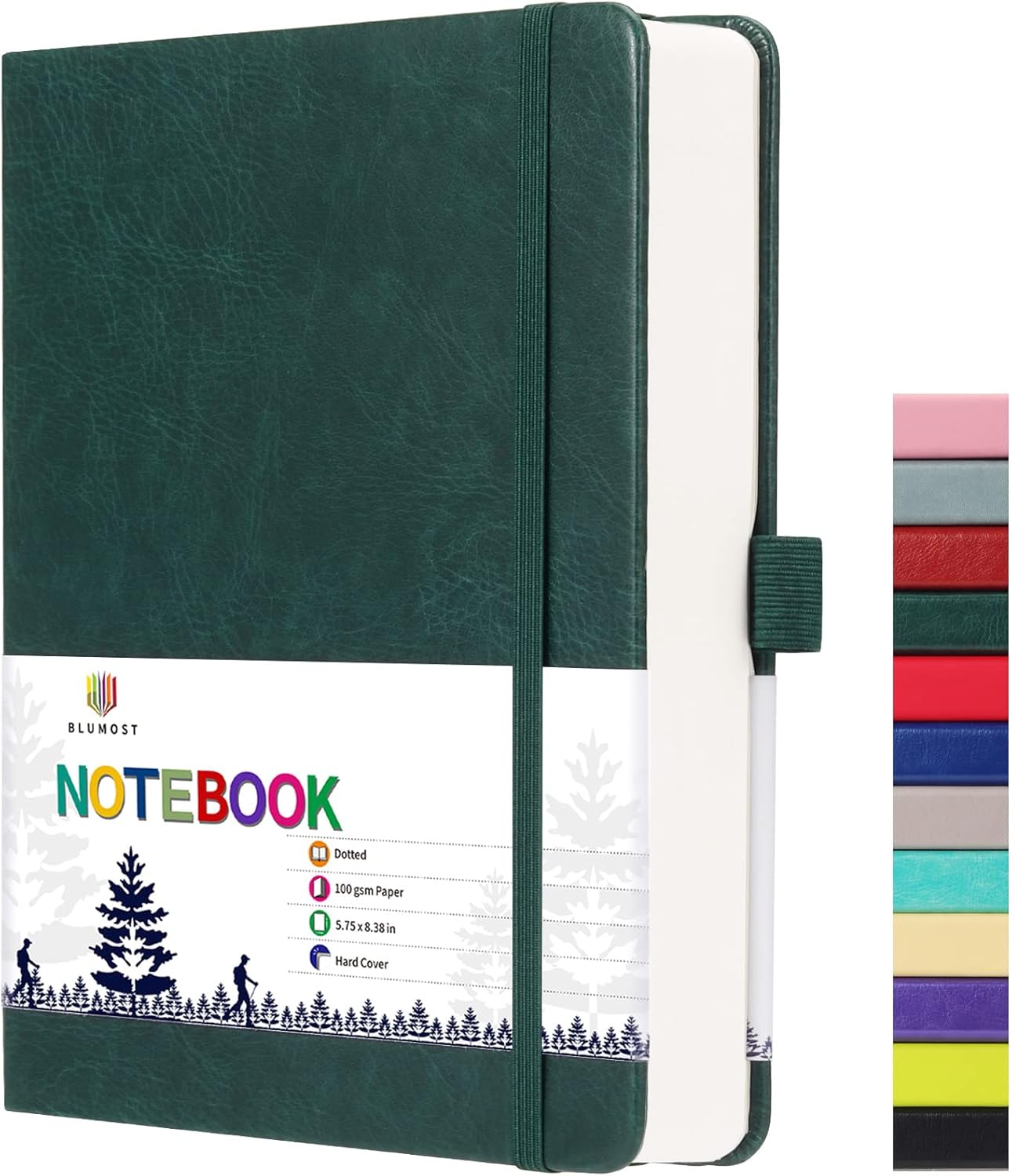 Graph Paper Notebook with 280 Pages,A5 Grid Paper Notebook/Journal,100gsm Thick Graph Leather Journal for Math Science Students,5.75'' × 8.38''-Black