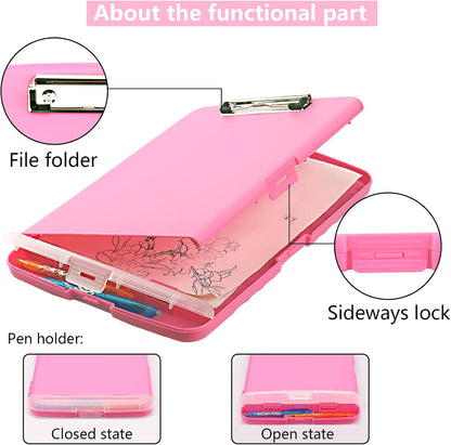 SFLHHDM Purple Clipboard, Clip Boards 8.5x11, Teacher Clipboards with Storage, Plastic Clipboard with Pen Holder, Clipboards Storage for Women Teachers Work, School & Office Supplies