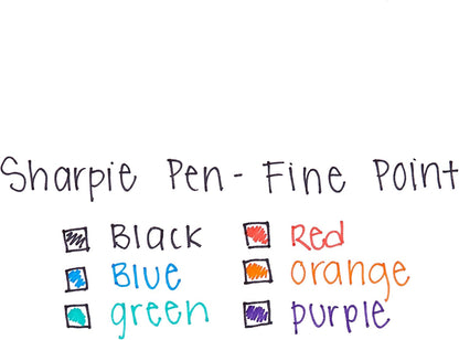 Sharpie Pen, Fine Point, 6-Pack, Assorted Colors (1924215)