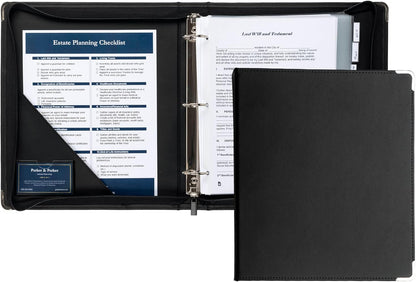 Samsill Classic Collection Leather 3 Ring Binder, Executive Presentation Portfolio, 0.5 Inch (Holds 100 Sheets), Brass Round Ring, Burgundy