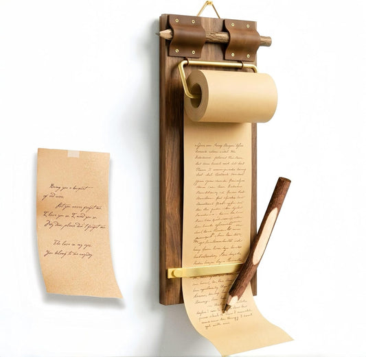 Vintage Decor Memo Board, Refillable Hanging Clipboard with Cutter, Clipboard with Notepad for to-Do Lists, Journal, and Home & Office Décor