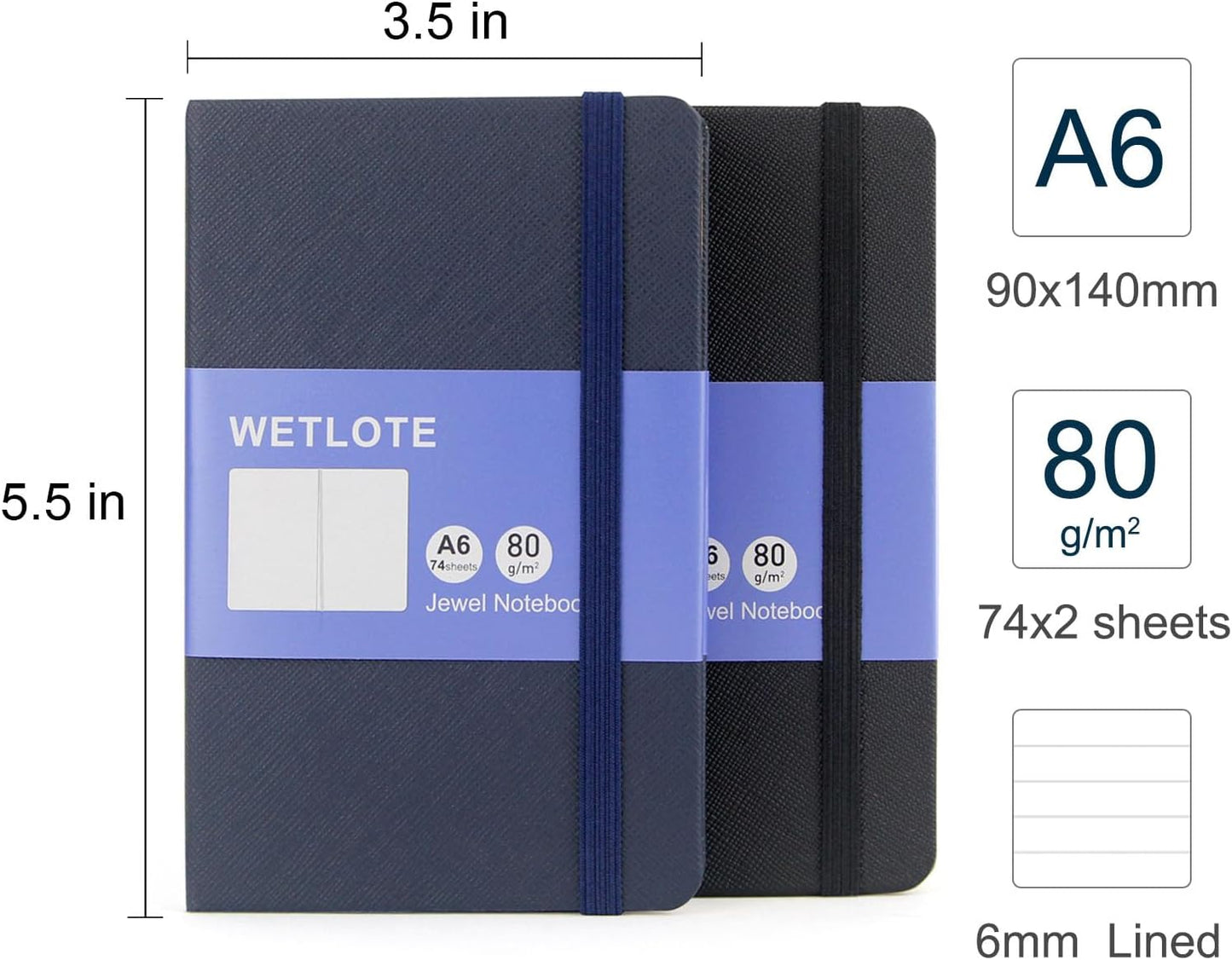 Line Hardcopy Notebook - 5"x8"- Sourced from sustainable and excellent quality paper, minimalist, natural, portable and flexible design, suitable for office, school(red)