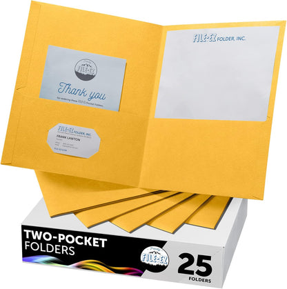 FILE-EZ Two-Pocket Folders, Navy Dark Blue, 25-Pack, Textured Paper, Letter Size (EZ-32523)