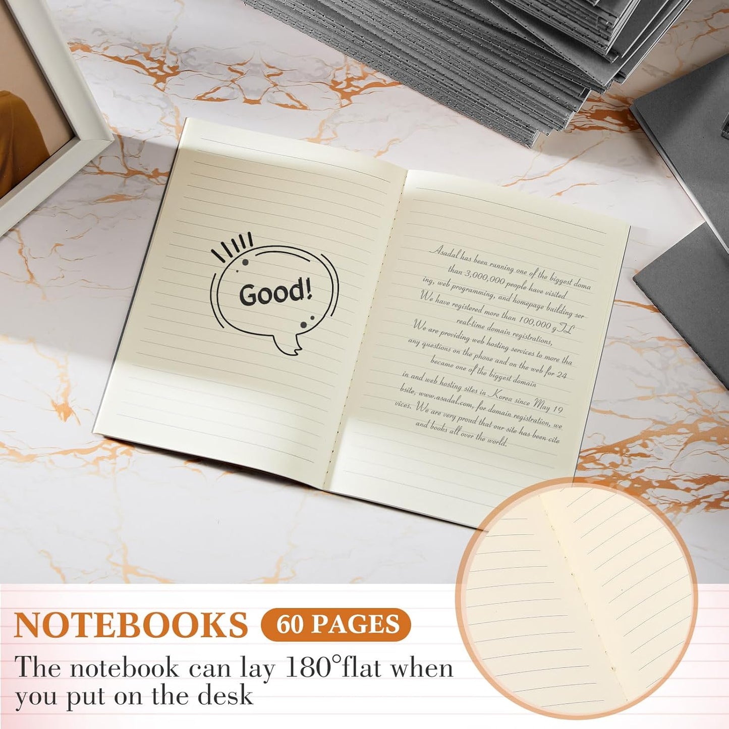 Mimorou 100 Pcs Journals Notebooks Bulk - Kraft Softcover A5 Small Notebooks 5.5 Inch x 8.3 Inch Notepads with 60 Page 30 Sheet for Writing Sketch Travel Office Supplies(Navy Blue,Lined)