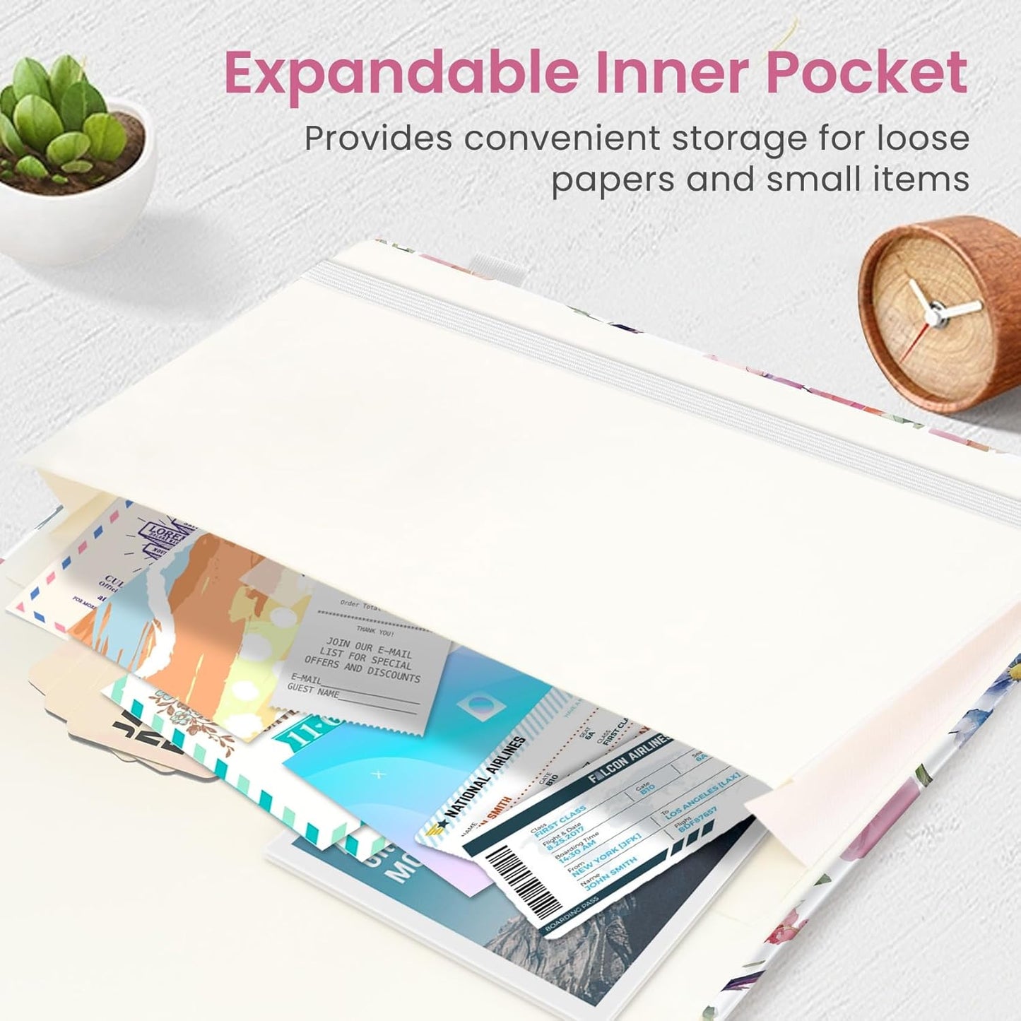 Taja Pretty Lined Journal for Women, Aesthetic Cute Hardcover Leather Journal for Writing, A5 College Ruled Notebook for Work & Note Taking, Perfect for Office School Home, 160 Pages, Meadow Flowers