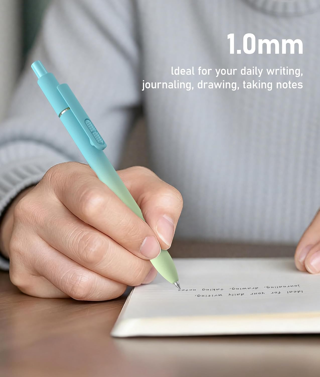 8 Pcs Black Ballpoint Pens - 1.0mm Medium Point Smooth Writing Black Ink Ball Point Pens | High-end Long Lasting Retractable Pen for School, Home, Office (Vintage-8pcs)