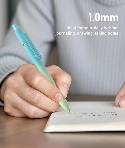 8 Pcs Black Ballpoint Pens - 1.0mm Medium Point Smooth Writing Black Ink Ball Point Pens | High-end Long Lasting Retractable Pen for School, Home, Office (Vintage-8pcs)