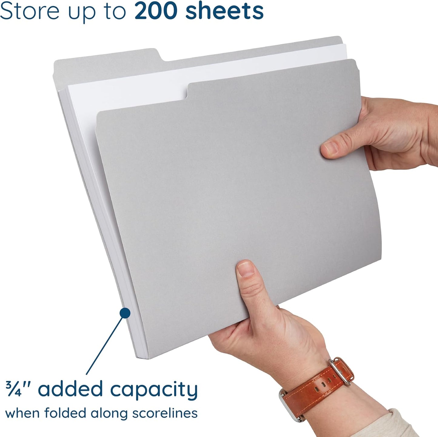 File Folder, 1/3 Cut Tab, Letter Size, Yellow, Great for Organizing and Easy File Storage, 100 Per Box