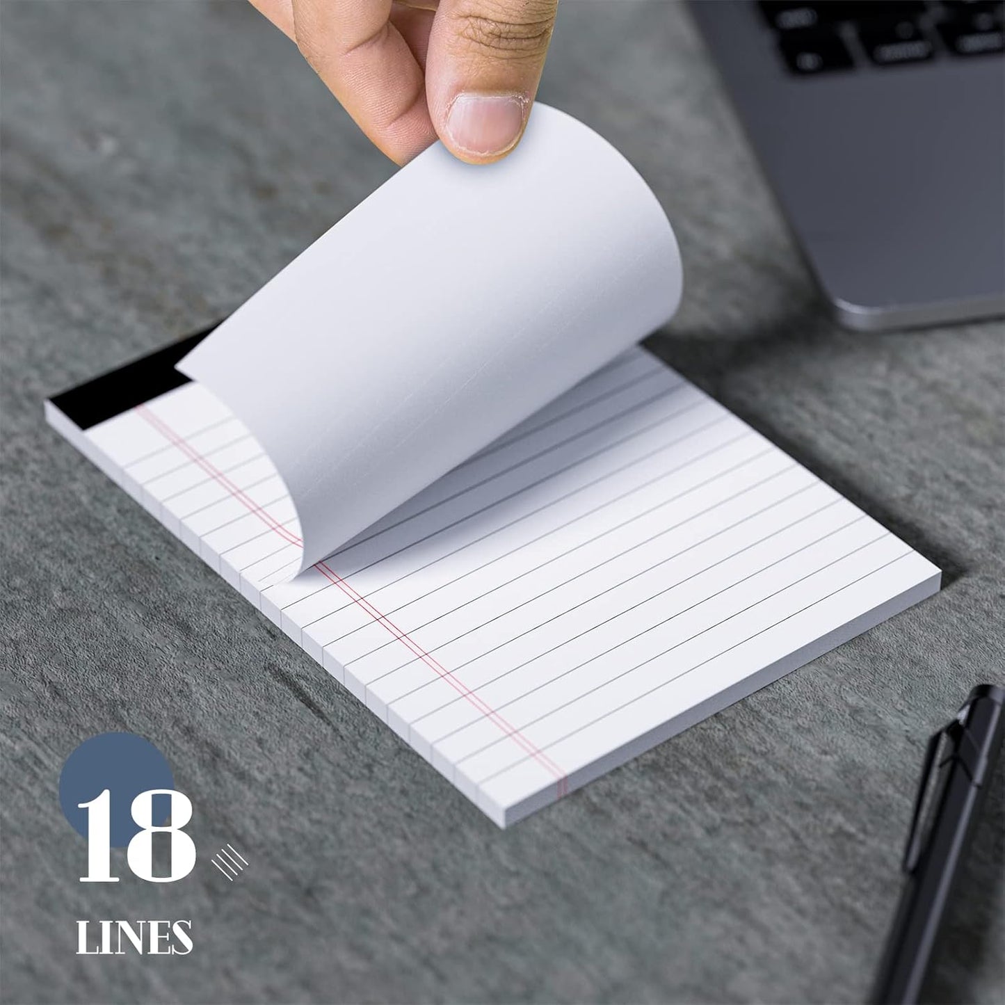 5 Pcs Note Pads 5 x 8 Inch Small Legal Pads 5 x 8 Colored Notepad 5 x 8 Micro Perforated Writing Pads Lined Paper College Ruled 30 Sheets Notebook for Study, To-Do Lists, School & Office Supplies
