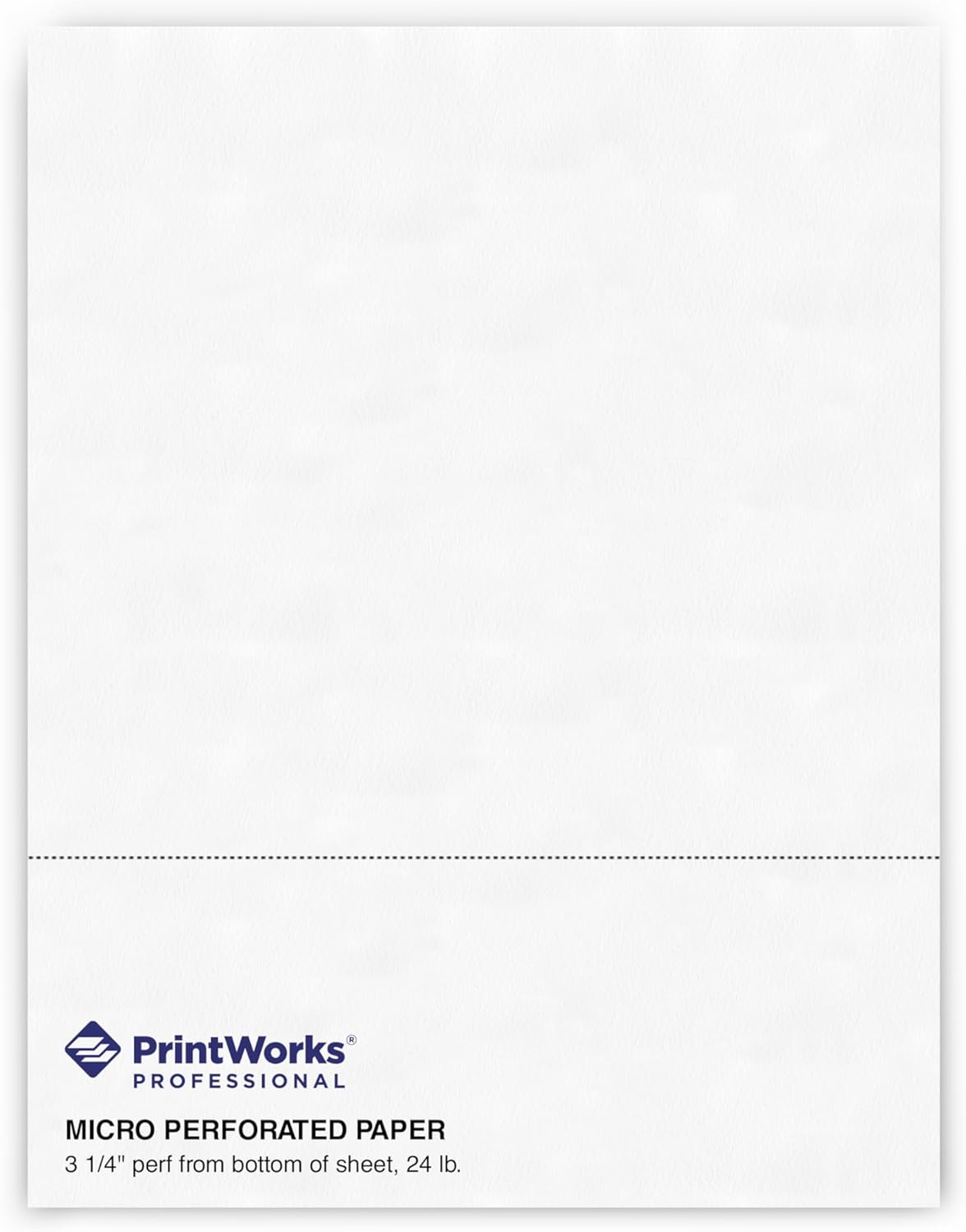 PrintWorks Professional 3 2/3" Horizontal Perforated Paper 8.5” x 11” - Perfect For W-2, 1099, & Statement Use - Made in the USA - 500 Sheets - 20 lb - Printer Compatible - White (04124)