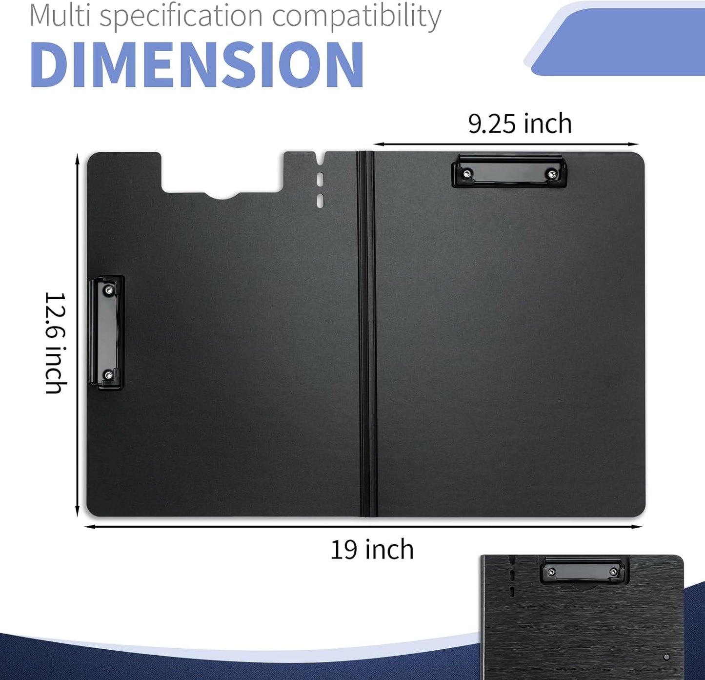 Clipboard Folder, with Dual Metal Clips, Embossed-Texture, Folding 360° Rotating, Nursing Clipboard for Letter and A4, Pen Holder (Silver, 2)