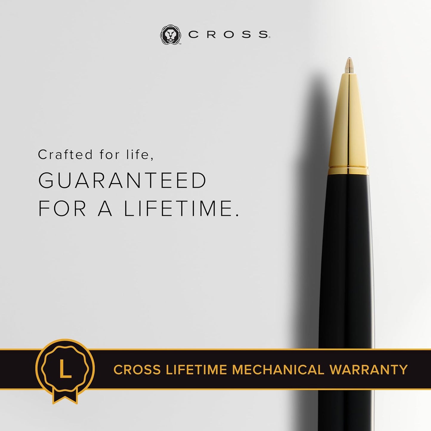 Cross Bailey Light Refillable Ballpoint Pen Presented in a Everyday Gift Box - Medium Point, Black Ink, Polished Green