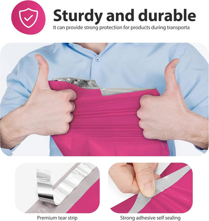 Fuxury Poly Mailers 14.5x19 Inch 50pc Shipping Bags for Small Business Mailing Envelopes for Clothing,Self Seal Shipping Envelopes Waterproof Poly bags Durable Packaging Bags Light Pink