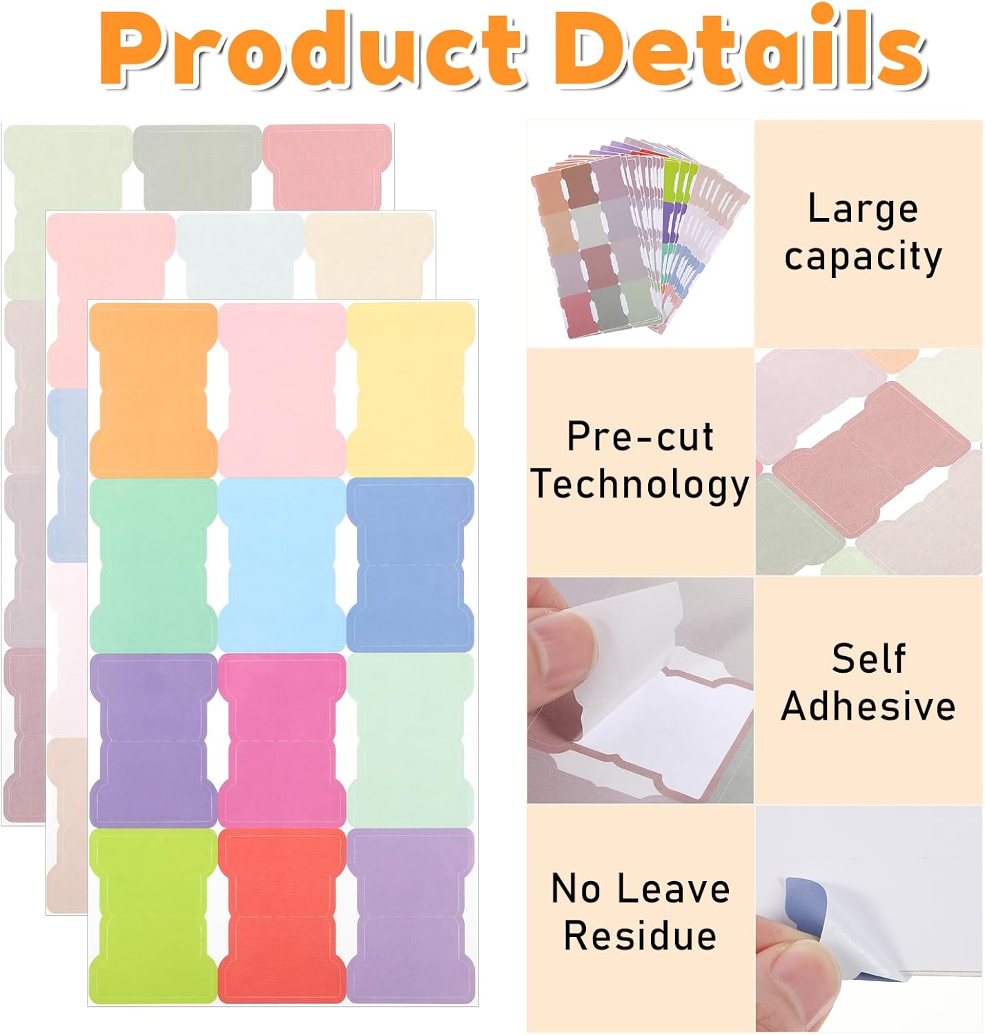 JJUNW 21 Sheets Planner Tabs, Sticky Index Tabs, Color Index Classification Label Tab for Notebooks, Writable Blank Monthly Indexs Tab Annotation, Divider Tabing for Labeling