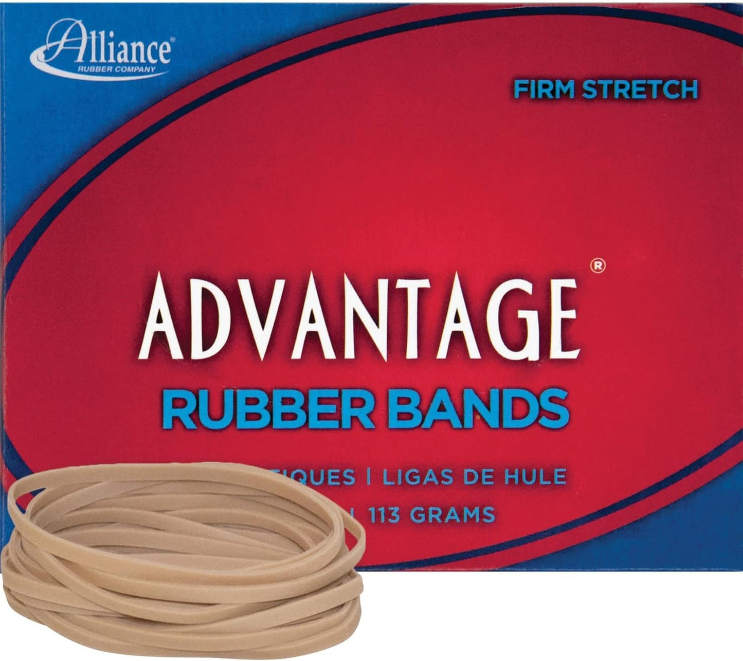 Alliance Rubber 26649 Advantage Rubber Bands Size #64, 1/4 lb Box Contains Approx. 80 Bands (3 1/2" x 1/4", Natural Crepe) Beige