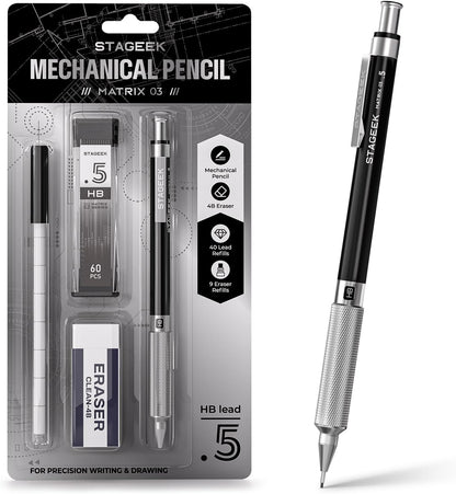 STAGEEK 0.7 mm Mechanical Pencil, Metal Art & Drafting Pencil with Eraser and 60 HB Lead Refills, Professional Drawing Pencil for Artists, Students, School, Office, Writing, Sketching, Drafting(Blue)