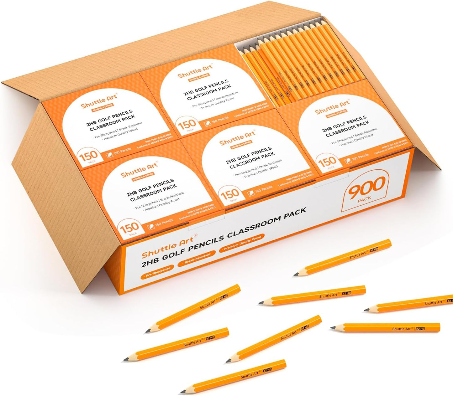 Shuttle Art 108 Pack Golf Pencils With Erasers, #2 HB Pencils Bulk, 3.5” Mini Pencil, Pre-Sharpened Small Pencil for Kids Teachers Classroom Games, Back to School Supplies