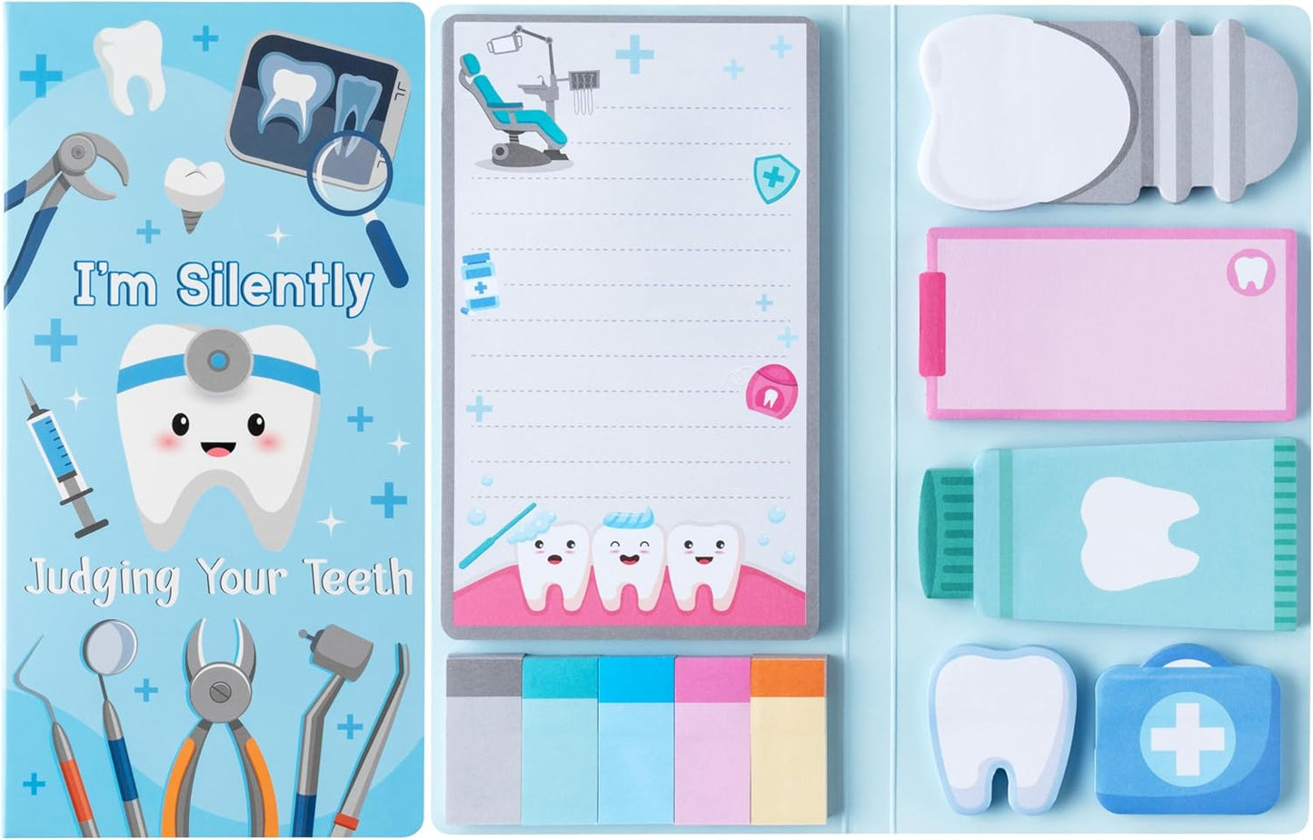 B1ykin Cute Sticky Notes Set - Stay Alive Skeleton Shaped Self-Stick Notes Pad, 550 Sheets Writing Memo Pages Sticky Notepad for Teacher Appreciation Gifts, School Office Supplies (Funny Skeleton) - Colors B