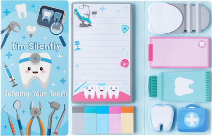 B1ykin Cute Sticky Notes Set - Stay Alive Skeleton Shaped Self-Stick Notes Pad, 550 Sheets Writing Memo Pages Sticky Notepad for Teacher Appreciation Gifts, School Office Supplies (Funny Skeleton) - Colors B