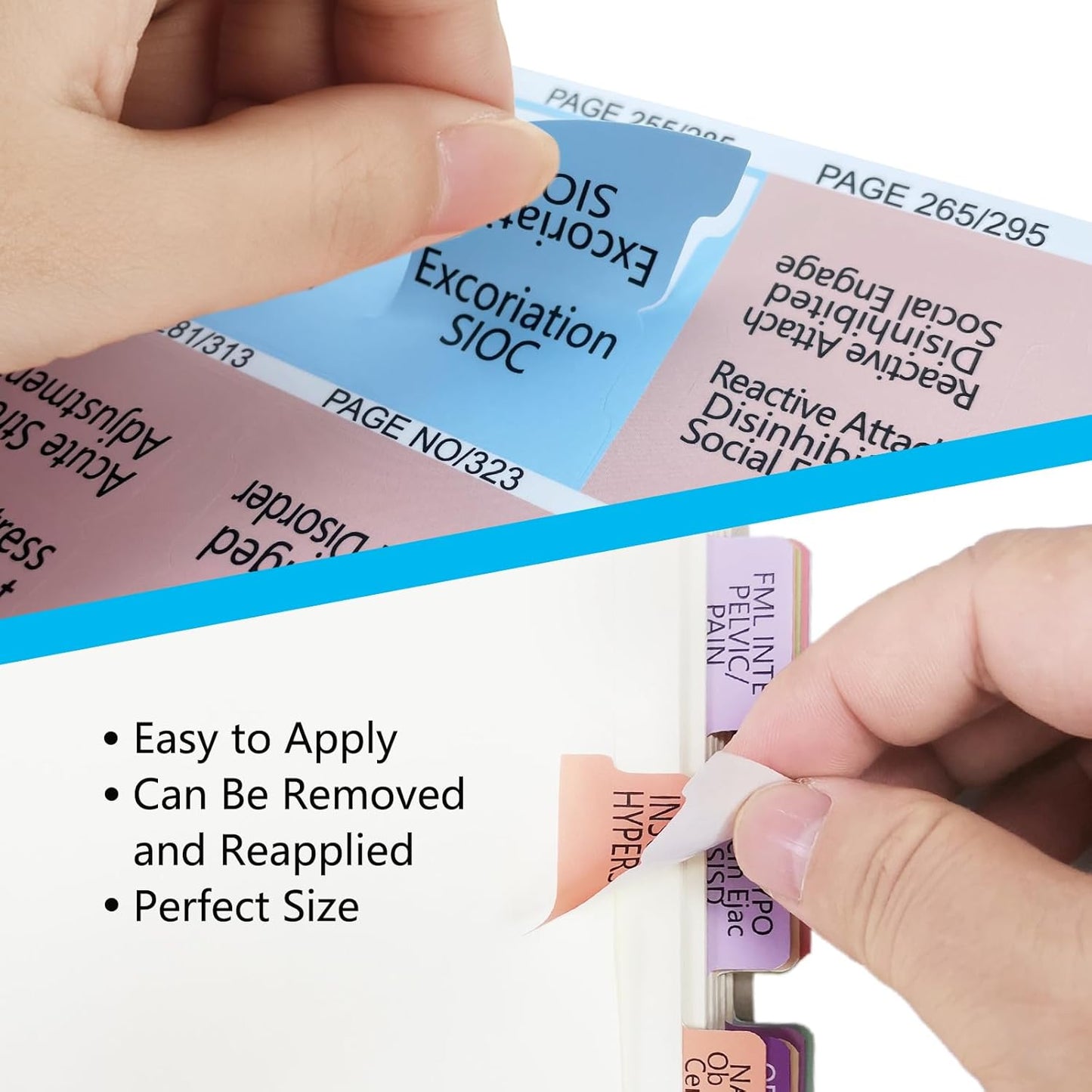 Index Tabs for DSM-5, Color-Coded and Laminated, with 11 Blank Tabs, Alignment Guide and Inspirational Bookmark Included, Tear-Resistant & Waterproof