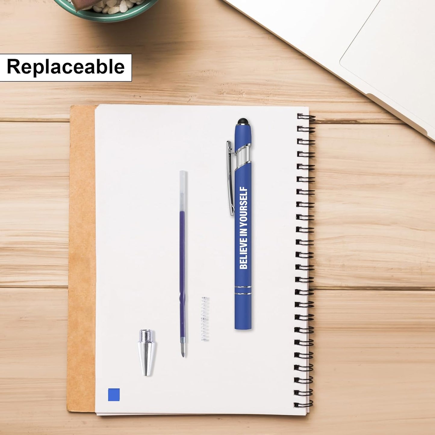 Actsun Funny Pens - 12 Pack Fine Point Smooth Writing Pens with Inspirational Tips, Black Ink, Touch Stylus Screens, Motivational Gift for Office & Desk Accessories