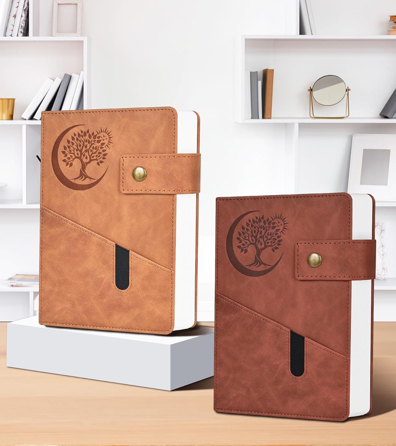 PAIBAS A5 Leather Journal Notebook, 365 Pages Thick Hardcover Lined Journal for Men & Women, Medium 5.9" x 8.4" College Ruled Notebooks for Work, School, Travel, Business,Note Taking,Writing Diary