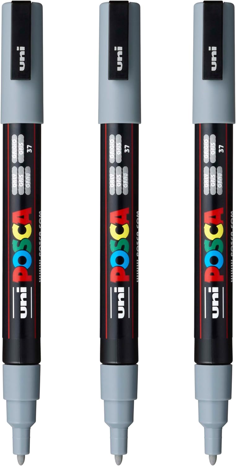 posca PC-3M Water-Based Paint Markers, Reversible Fine Tip (0.9-1.3mm), Pink, 3 Count