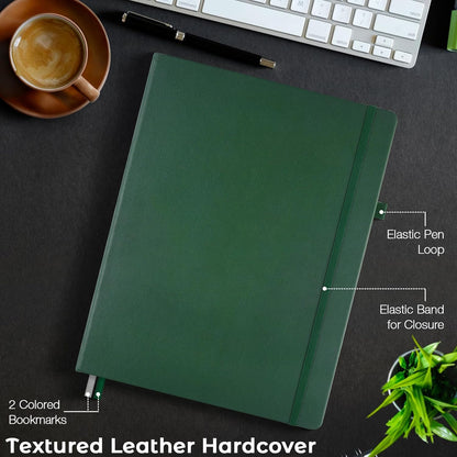 Graph Paper Notebook, Hardcover Notebook 8.5 x 11, Grid Notebook Journal for Women, Men, Large Leather Journals for Writing, Thick Paper, A4 Notebooks for Work, School Supplies, Engineering Brown