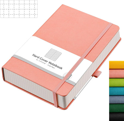 AHGXG Graph Paper Notebook - Grid Paper Notebook Large A4 8.5''×11'', 320 Pages Thick Journal, 100gsm Thick Graph Paper, Leather Softcover, Inner Pocket - Black