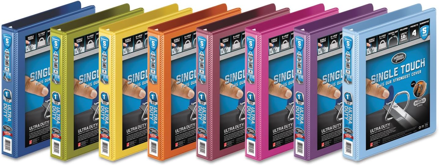 Wilson Jones 3 Ring Binder 4 Inch, Ultra Duty D-Ring View Binder with Extra Durable Hinge, Customizable, Black (W86641)