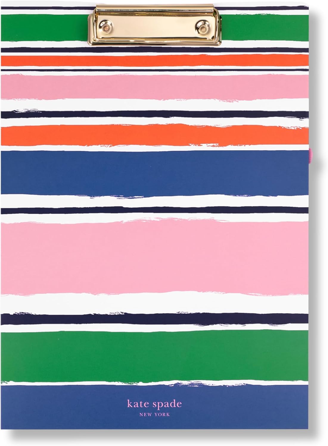 Kate Spade New York Clipboard Folio with Low Profile Clip, Black Professional Padfolio Includes Lined Notepad, Pen Loop, and Pocket, Polka Dots