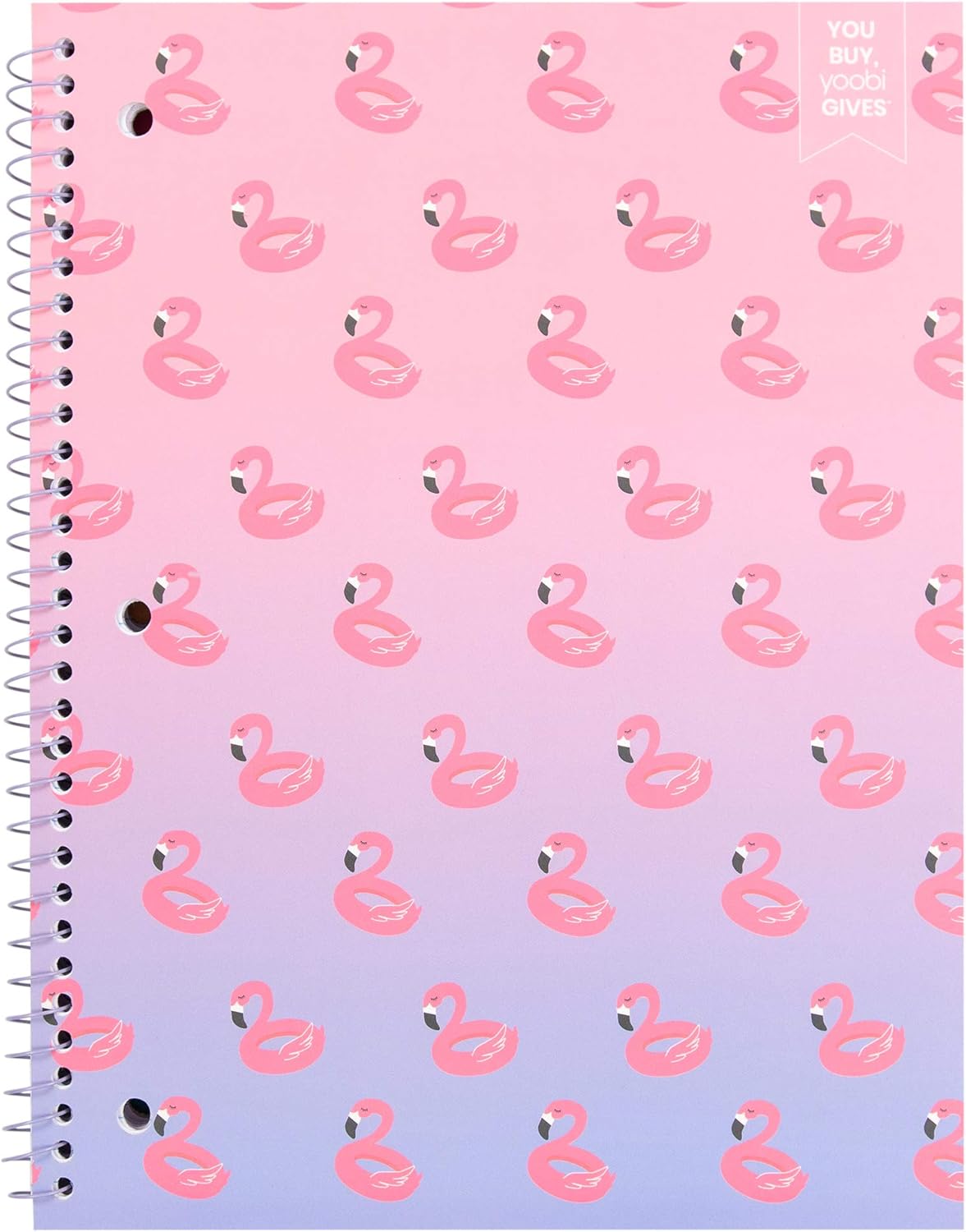 Yoobi College Ruled 8 x 10.5” Spiral Notebook Set – 3-Pack of 1 Subject Notebooks, Pink, Purple & Black Celestial Patterns – 150 Perforated 3-Hole Punched Sheets
