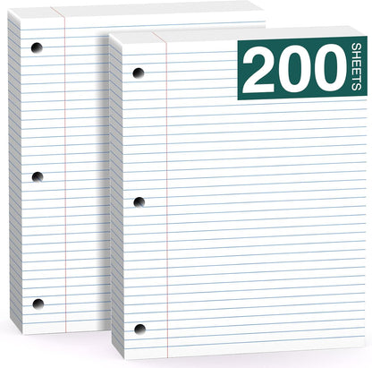Note Pads 8 X 10.5 Loose Leaf Paper, 120Sheets, 3 Hole Punched Lined Paper, College Ruled 8 X 10.5 Notebooks, 10-1/2" X 8 Binder Writing Pads, Filler Paper For Engineering, Office, School Supplies