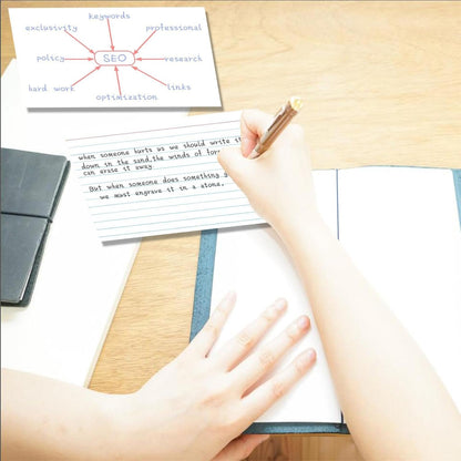 White Index Cards 5x7 Ruled, 50 Pcs File Note Cards, Lined Index Cards, Study Cards, Flashcards for Studying, Notecards for Studying, Note Taking and To Do List