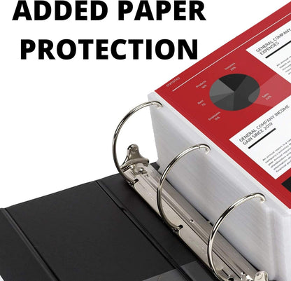 3 Ring Binder, Professional Angle D Ring Binder 5 Inch, Presentation Folder for Standard Pages 8.5 x 11 with Pockets, Crystal Clear View White (1 Pack)