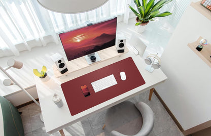 Large Desk Mat 47.2" x 17" Leather Desk Pad Protector with Natural Cork & PU Leather, Non-Slip Office Desk Mat, Large Mouse Pad, Waterproof Desk Blotter pad for Office&Home(Black)
