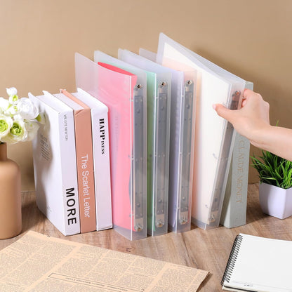 6 Pack Plastic 3 Ring Binder, Flexible Round Ring Presentation Binders, Refillable Binder, 3 Rings Binders with Clear Cover(O-Ring,1 Inch), Can Hold 120 Sheets of A4 Paper