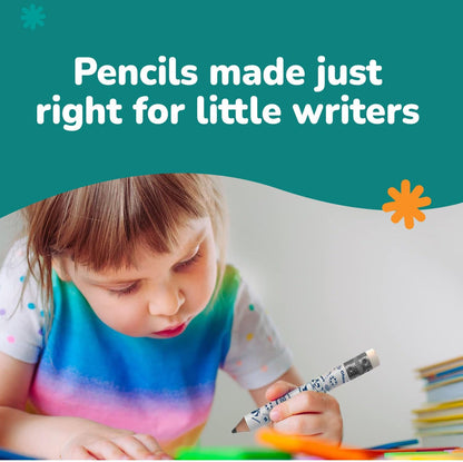 Channie's My First Pencil, Easy-to-Hold Jumbo Pencils for Preschoolers, Kindergarteners & 1st Graders, Brown Wooden 2B Fat Pencils for Kids Ages 3-7, 2 Pack (5 Each) + Sharpener