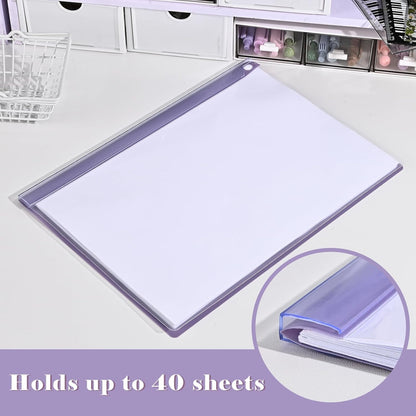 BAYTORY 5Pcs Clear Report Covers with Swing Clip, Plastic Folders for A4 and Letter Size Paper, Clear Front Presentation Binder for School Business, 40 Sheets Capacity/Pack (Blue)