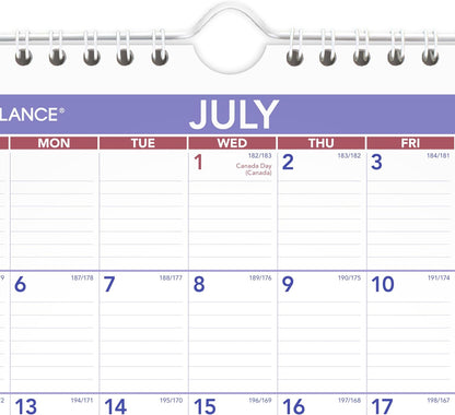 AT-A-GLANCE Wall Calendar 2026-2027 Planner, Academic 12-Month July-June, Monthly, 15-1/2" x 22-3/4", Ruled Daily Blocks (AY328)