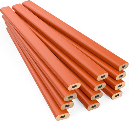 GRAPHITE Hard Lead Carpenter Pencils Bulk - (1) Pack of 12 Pieces Lumber Wooden Pencil #2 (HB) - Red
