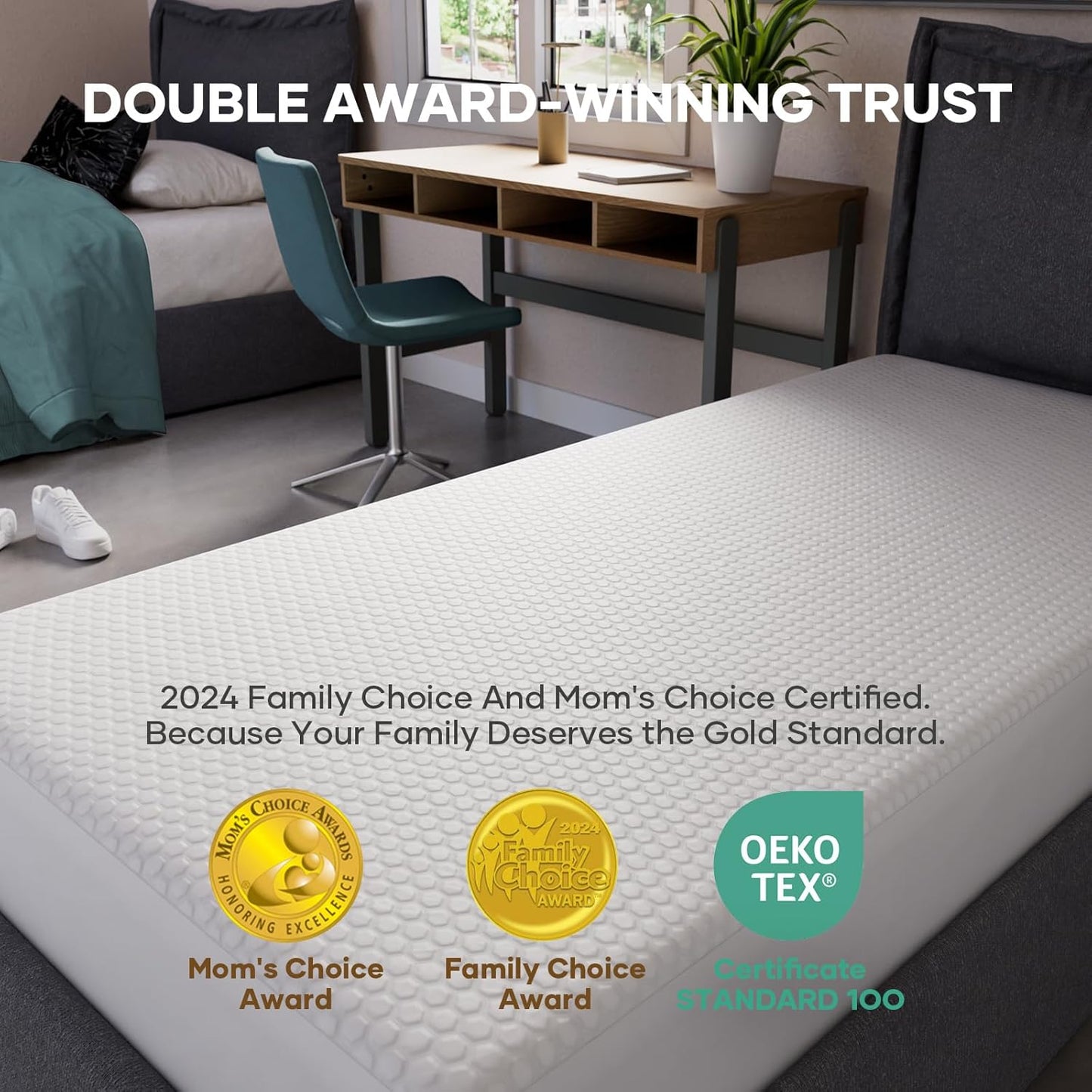 OhGeni 100% Waterproof Queen Size Mattress Protector,Soft Mattress Pad, Cooling Breathable Fitted Sheets,Washable Bed Cover,Non-Slip Deep Pocket,Noiseless for Bedroom