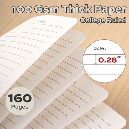deli Rose Red Lined Spiral Journal Notebook, 160 Pages, A5 (5.5"x8") Hardcover Writing Notebook, College Ruled Spiral Bound Journal for Women & Men - Perfect for Work, School, Office & Note Taking