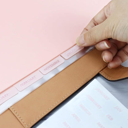 Buqoo Binder Dividers with Tabs, 8 Tab Dividers for 3 Ring Binder, Pink Binder dividers, Notebook Dividers for Journal Planner 8 Sheets Per Set