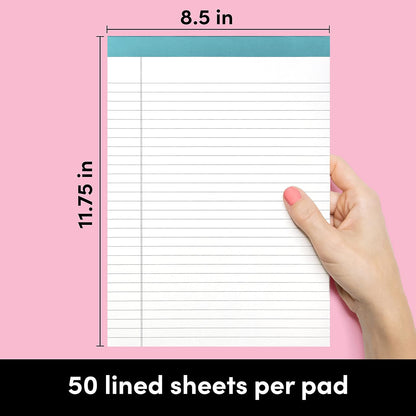 PAPERAGE Lined Legal Pads, (Rainbow), 6 Pack, 50 Sheets Each, Wide/Legal Ruled, Note Pads, Paper, 5 inches x 8 inches