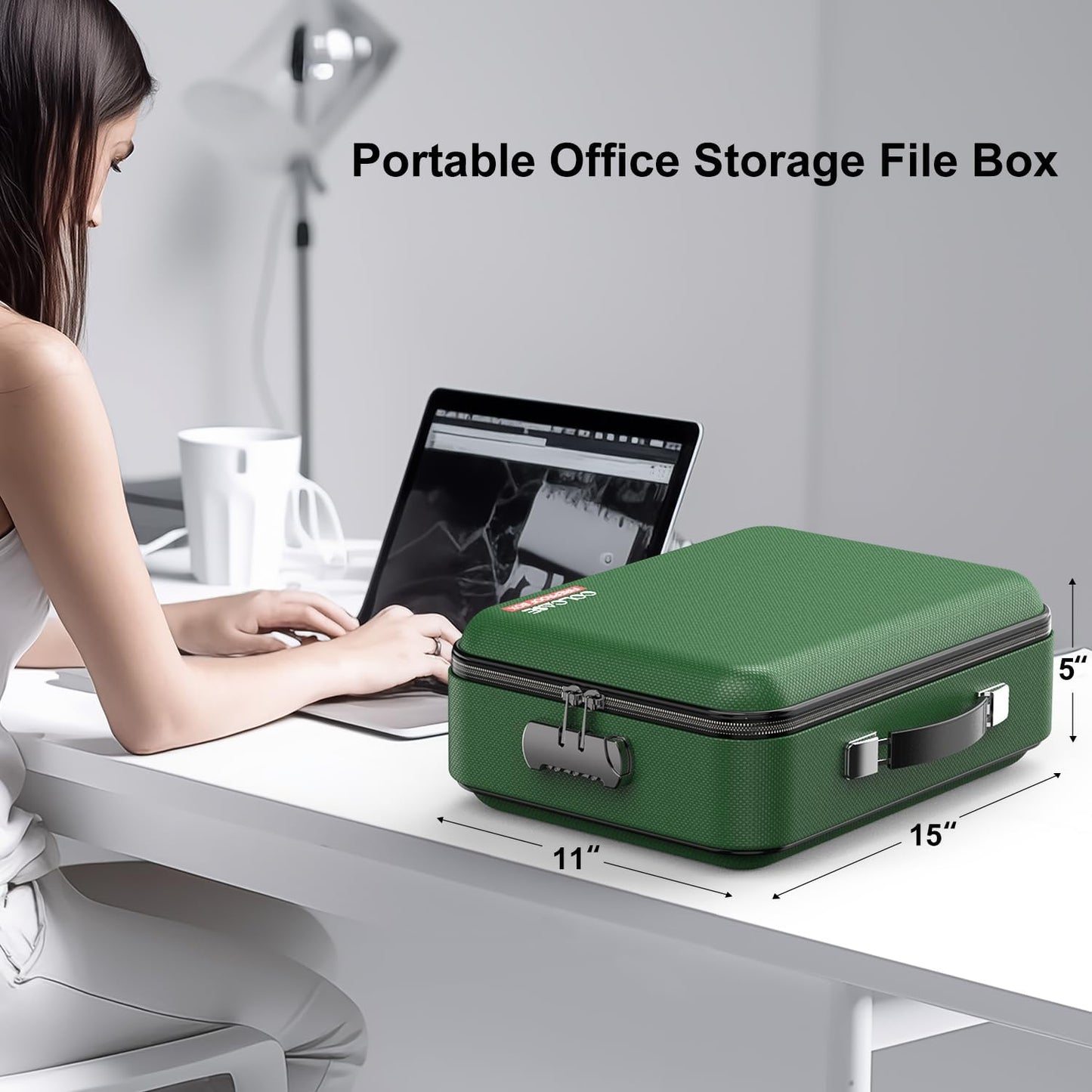 COLCASE Fireproof Document Box with Lock, Hard Fireproof Waterproof Box Creative Hard-Shell Design Fireproof Safe Box Document Organizer for Important Documents Certificates Laptop Passports Black