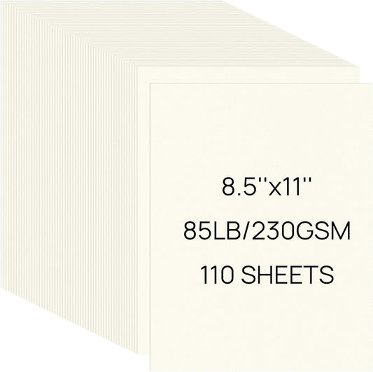 JOYIT 110 Sheets White Cardstock 8.5 x 11 Inch - Thick Heavy Card Stock 85LB/230GSM Cardstock Printer Paper for Cards Making, Craft, Invitations, DIY, Drawing (White, 8.5 x 11'')