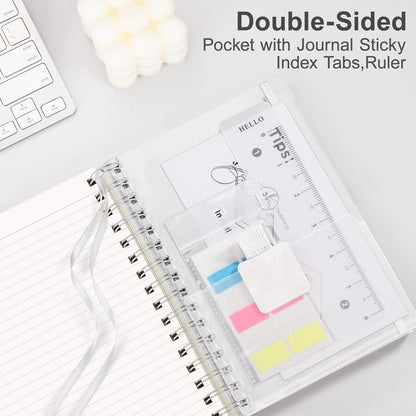RETTACY Blank Journal Notebook, 3-Pack, 160 Pages per Pack, A5 Medium Size (5.7'' × 8.3''), 100 GSM Thick Paper, Spiral-bound, Flexible Plastic Cover, for Sketching, Drawing, Painting